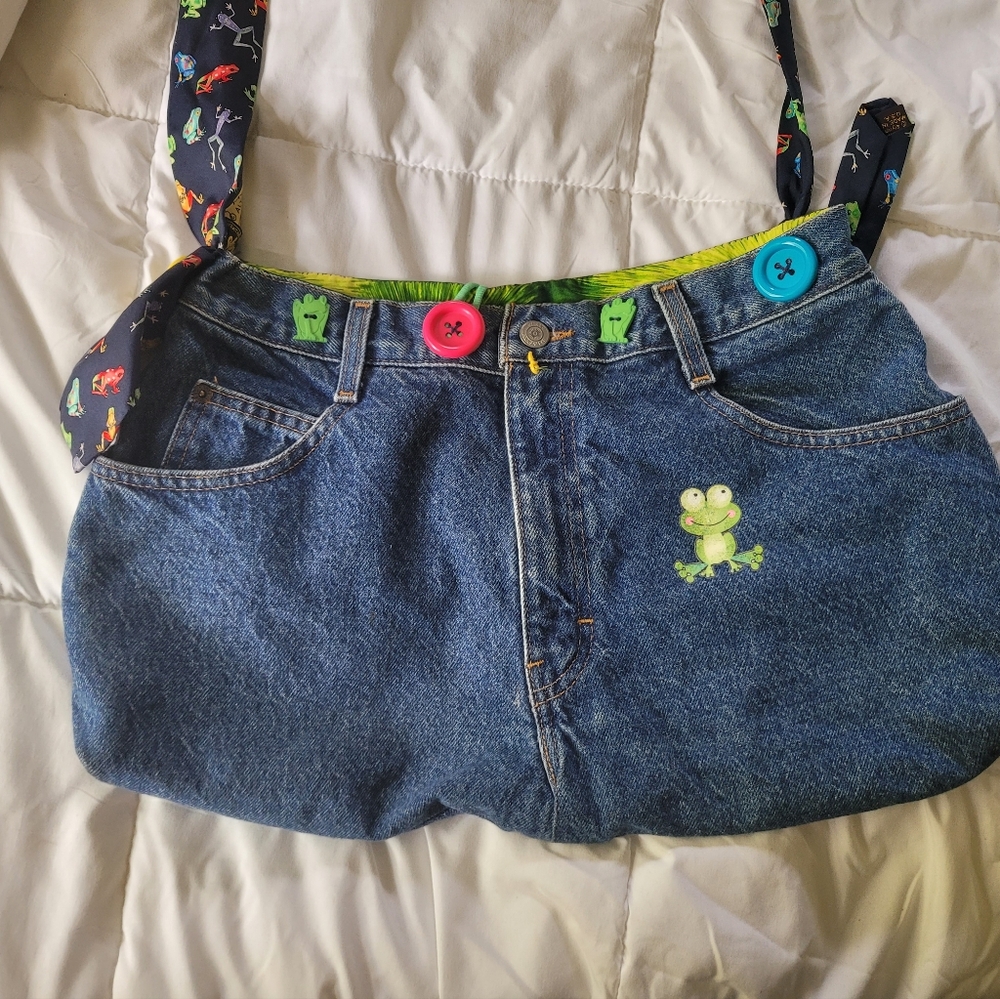 Custom upcycle Jean Denim Shoulder bag - Picture 9 of 9